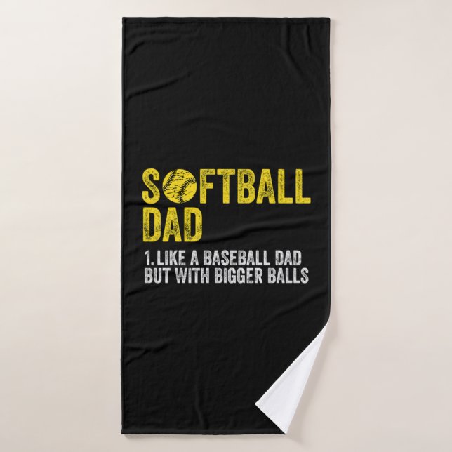 Toalha De Banho Softball Dad Like a Baseball Dad (Toalha de Banho)
