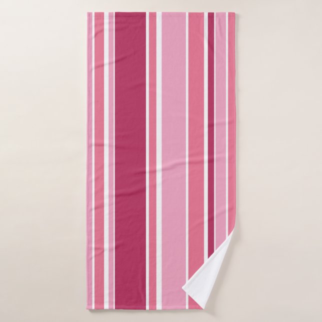 Toalha De Banho Sombras das faixas cor-de-rosa (Toalha de Banho)