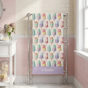 Toalha De Banho Sorvete Personalizado Pastel