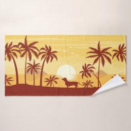 Toalha De Banho South California Dachshund Beach Towel Sunset