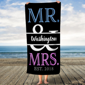 Toalha De Banho Sr. Elegante e Sra. Personalizada Bath Towel