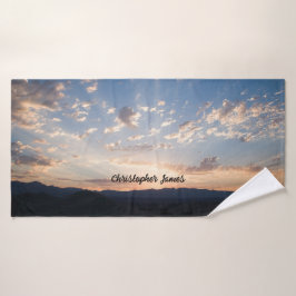Toalha De Banho Sunset Sky Personalizado