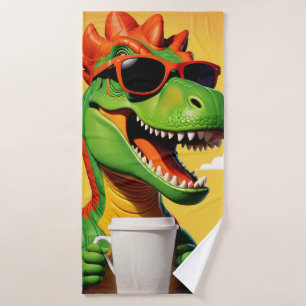 Toalha De Banho T-Rex Dinossaur Engraçado
