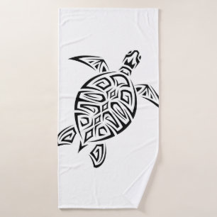 Toalha De Banho Tartaruga Tribal Negra E Branca
