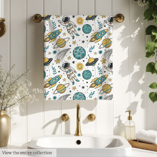 Toalha de Banho Tema Planeta Cores Pastel Suaves p