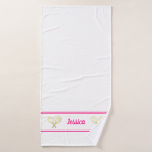 Toalha De Banho Tênis de Jogador de Nomes Personalizado Branco Cor