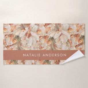 Toalha De Banho Terracotta Bohemian elegante pampas moderno 