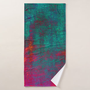 Toalha De Banho Textura azul cor-de-rosa de fundo cimento abstrato