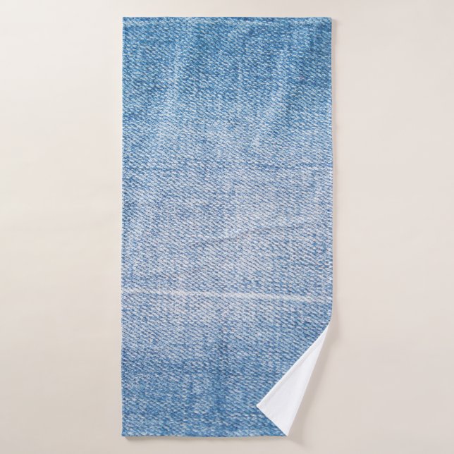 Toalha De Banho Textura de jeans de denim azul (Toalha de Banho)