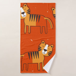 Toalha De Banho Tigres, com o pano de fundo. Pat colorido sem sold