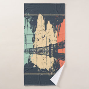 Toalha De Banho Tipografia de Paris: abstrato Eiffel poster.