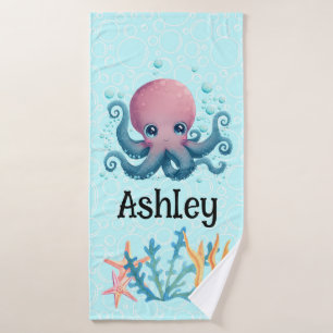 Toalha De Banho Topus personalizado do Sealife