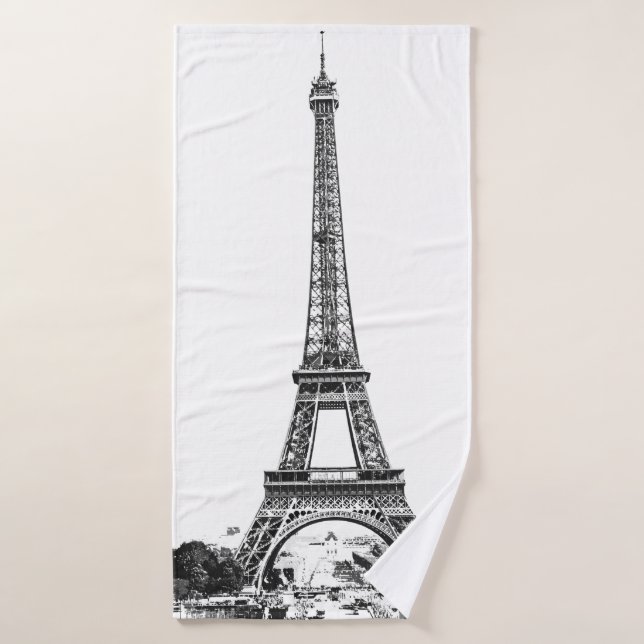 Toalha De Banho Torre Eiffel preto e branco (Toalha de Banho)