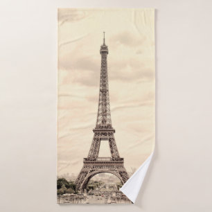 Toalha De Banho Torre Panorama Eiffel em Paris. França. Vintage vi