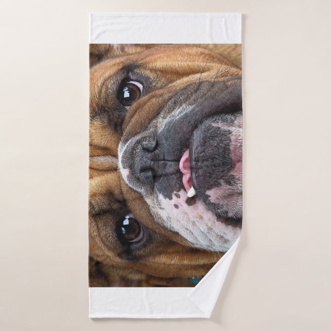 Toalha De Banho Travesseiro decorativo Inglês Bulldog (Toalha de Banho)