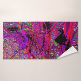 Toalha De Banho Trippy Abstrato Rainbow Oriental Lily Flowers
