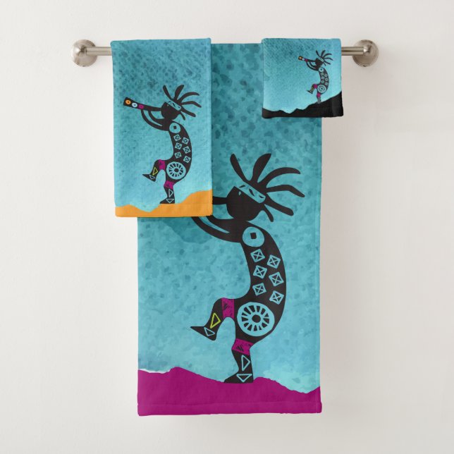 Toalha de Banho Turquesa do Sudoeste Kokopelli (Insitu)