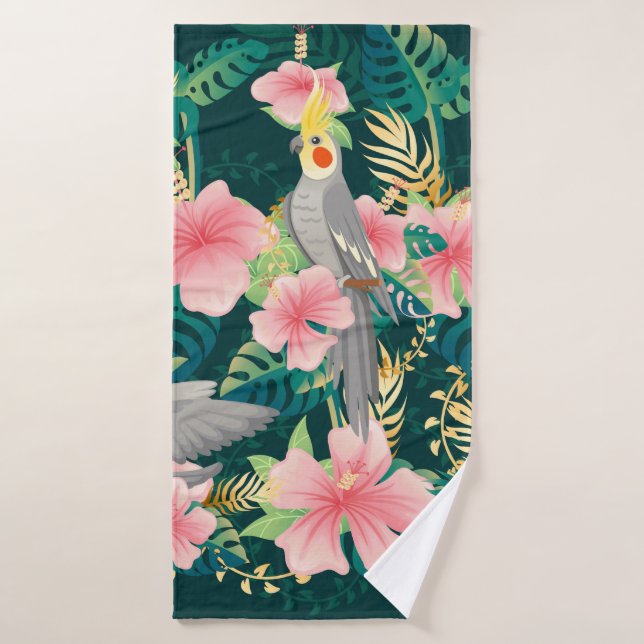 Toalha De Banho Um papagaio-da-galinha sem costura fica na grana (Toalha de Banho)