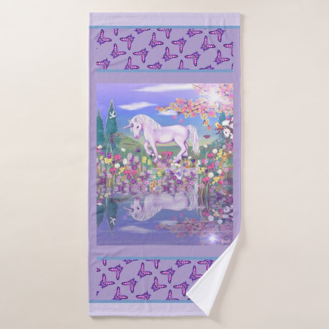 Toalha De Banho Um Paraíso roxo (Toalha de Banho)