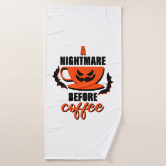 Toalha De Banho Um Pesadelo Antes do Café - Halloween