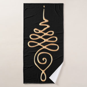 Toalha De Banho Unalome Dourado