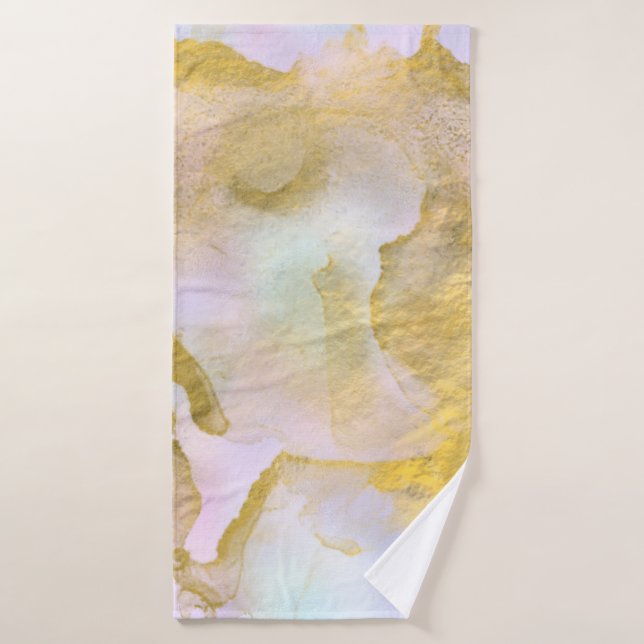 Toalha De Banho *~* Unicorn Rainbow Holograghic Pastel Dourado AP1 (Toalha de Banho)