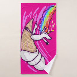 Toalha De Banho Unicorn Rainbow Riding Ice Cream Cone
