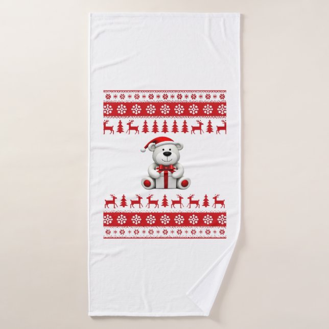 Toalha De Banho Urso Natal Natal (1) (Toalha de Banho)
