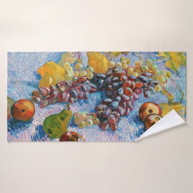 Toalha De Banho Uvas, limões, peras e maçãs, Van Gogh (Toalha de Banho)