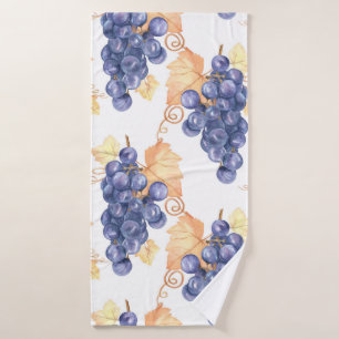 Toalha De Banho Uvas púrpura, sem soldadura, em branco isolado b