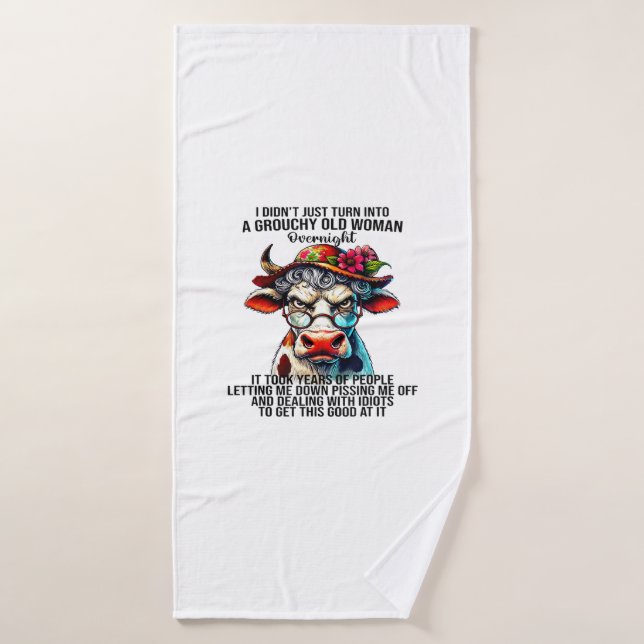 Toalha De Banho Vaca, eu não me tornei uma vovó. (Toalha de Banho)