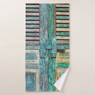 Toalha De Banho velha porta de madeira de vintage