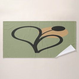 Toalha De Banho Verde Sage Botânico Contemporâneo