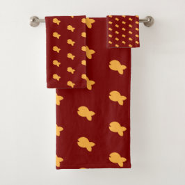 Toalha de Banho Vermelha Dk Bebê Peixe Laranja Rep