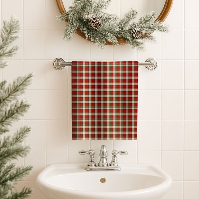 Toalha de Banho Vermelha Verde Acento de Presente  (Red Green Bath Towel Timeless Holiday Gift Accent)
