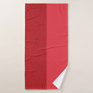 Toalha De Banho Vermelho De Algodão Com Dois Tons