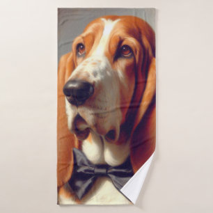 Toalha De Banho Vintage Basset Hound Painting