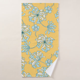Toalha De Banho Vintage Chrysanthemum Flowers Vintage Seamless Pat