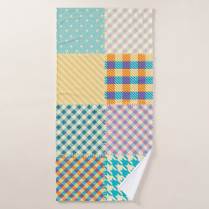 Toalha De Banho Vintage Patchwork: Textile Seamless Background (Co