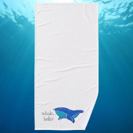Toalha De Banho "Whale Hello" Blue Whale White