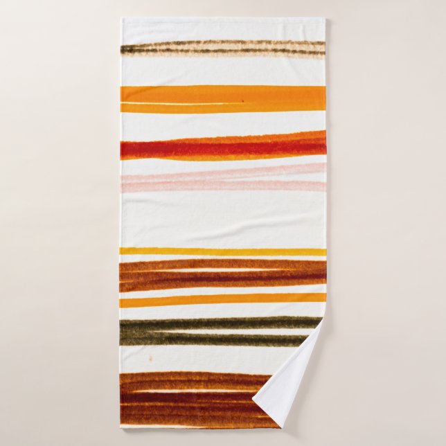 Toalha De Banho White Lines Pattern. Geometric Stripes Ink Drawing (Toalha de Banho)