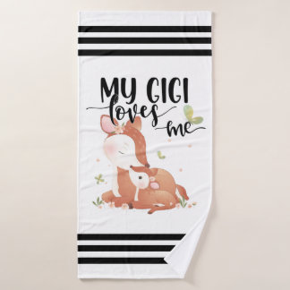 Toalha De Banho Woodland Deer Doe and Baby Fawn My Gigi Me ama