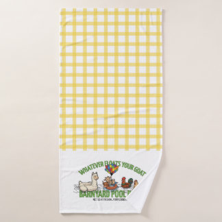 Toalha De Banho Yellow Plaid Whatever Floats Your Goat Towel