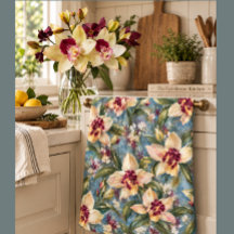 Toalha de Chá Floral Orquídea Elegante | Cozinha d