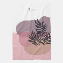 Toalha de Cozinha Abstrata Rosa Pastel Macia Tropi