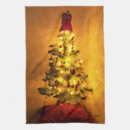 Toalha de Cozinha Árvore de Natal Vintage