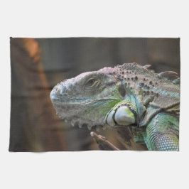Toalha de cozinha com cabeça de lagarto de Iguana