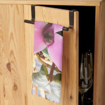 Toalha de cozinha com flor real.