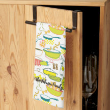 Toalha de cozinha da família personalizada