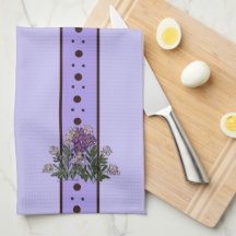 Toalha de cozinha do copo Relax com flores Roxo Vi